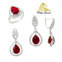 Gümüş zirkon taşlı set